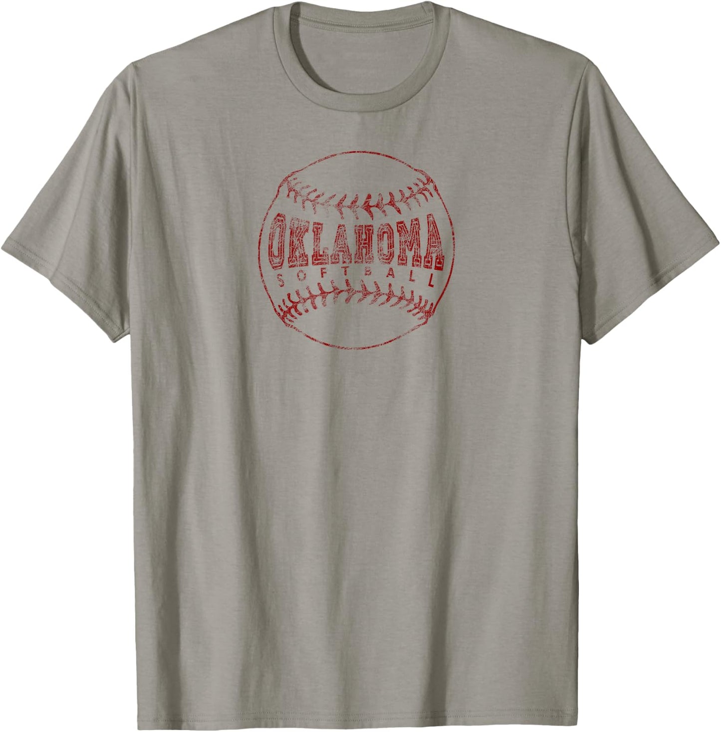 Oklahoma Softball Ball T-Shirt - T-Shirt | Sand