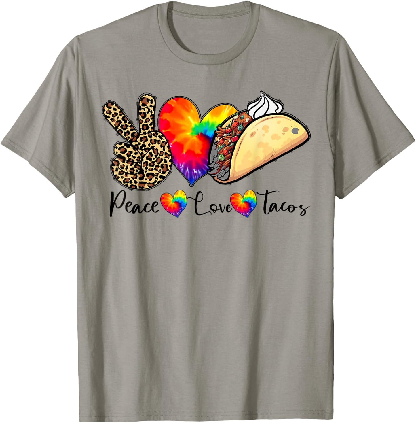 Peace Love Tacos Tie Dye Taco Tuesday Mexican Food Lovers T-Shirt - T-Shirt | Sand