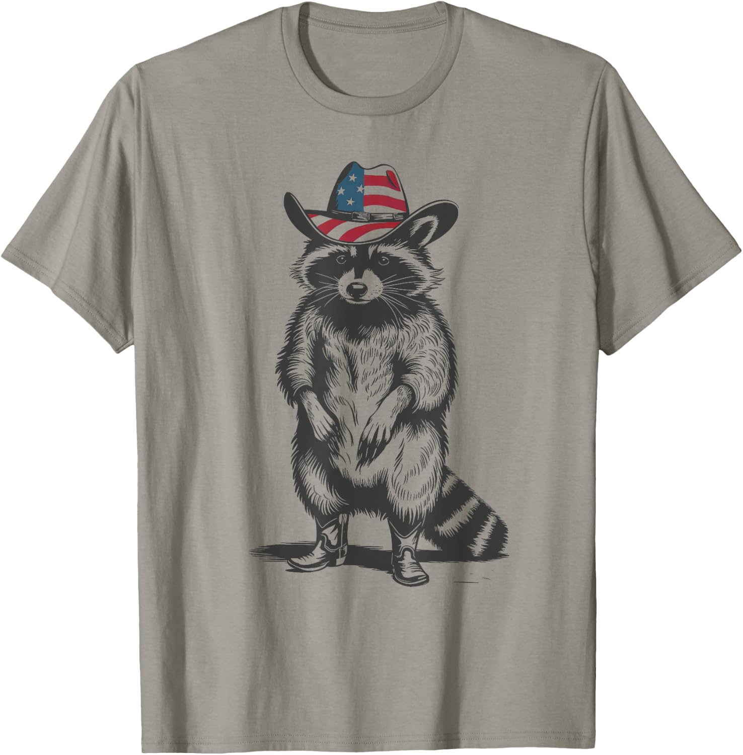 Vintage Racoon Trash Panda Cowboy Western Country Cowgirl T-Shirt - T-Shirt | Sand