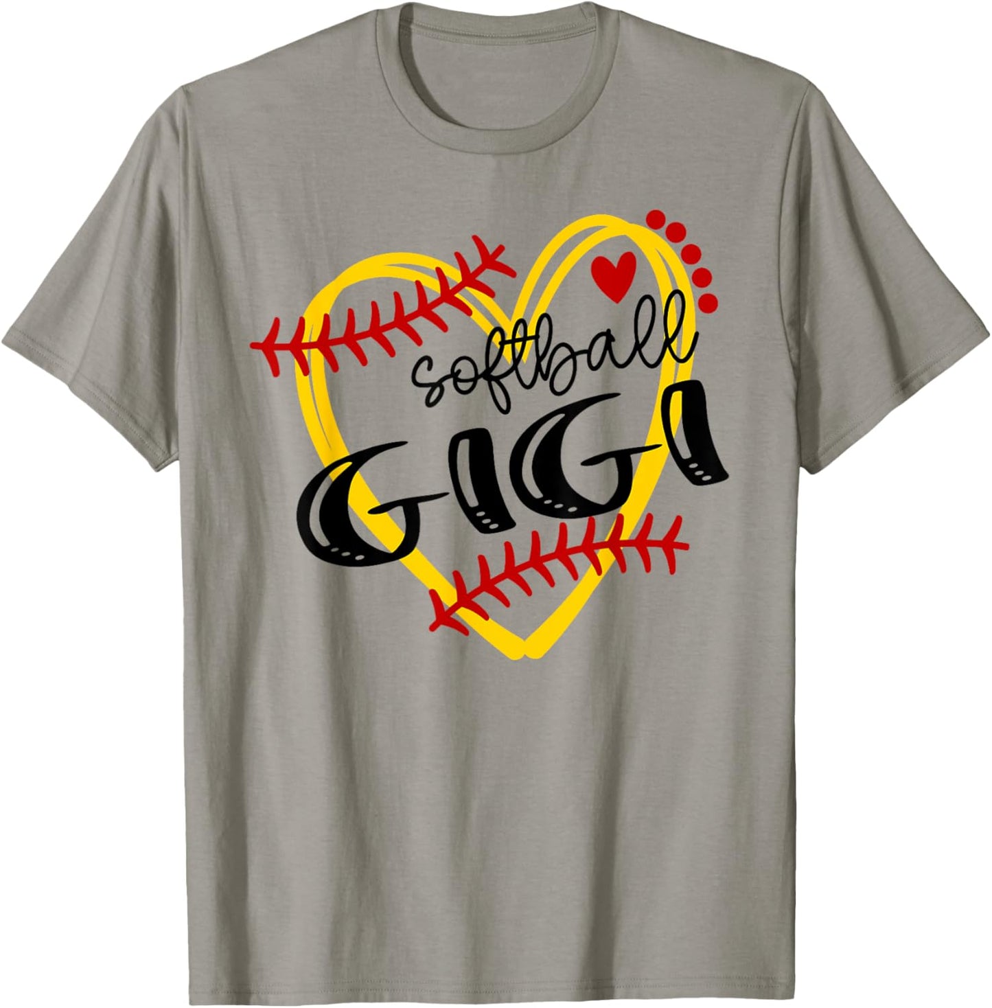 Personalized Softball Heart Cute Gigi Women Softball T-Shirt - T-Shirt | Sand