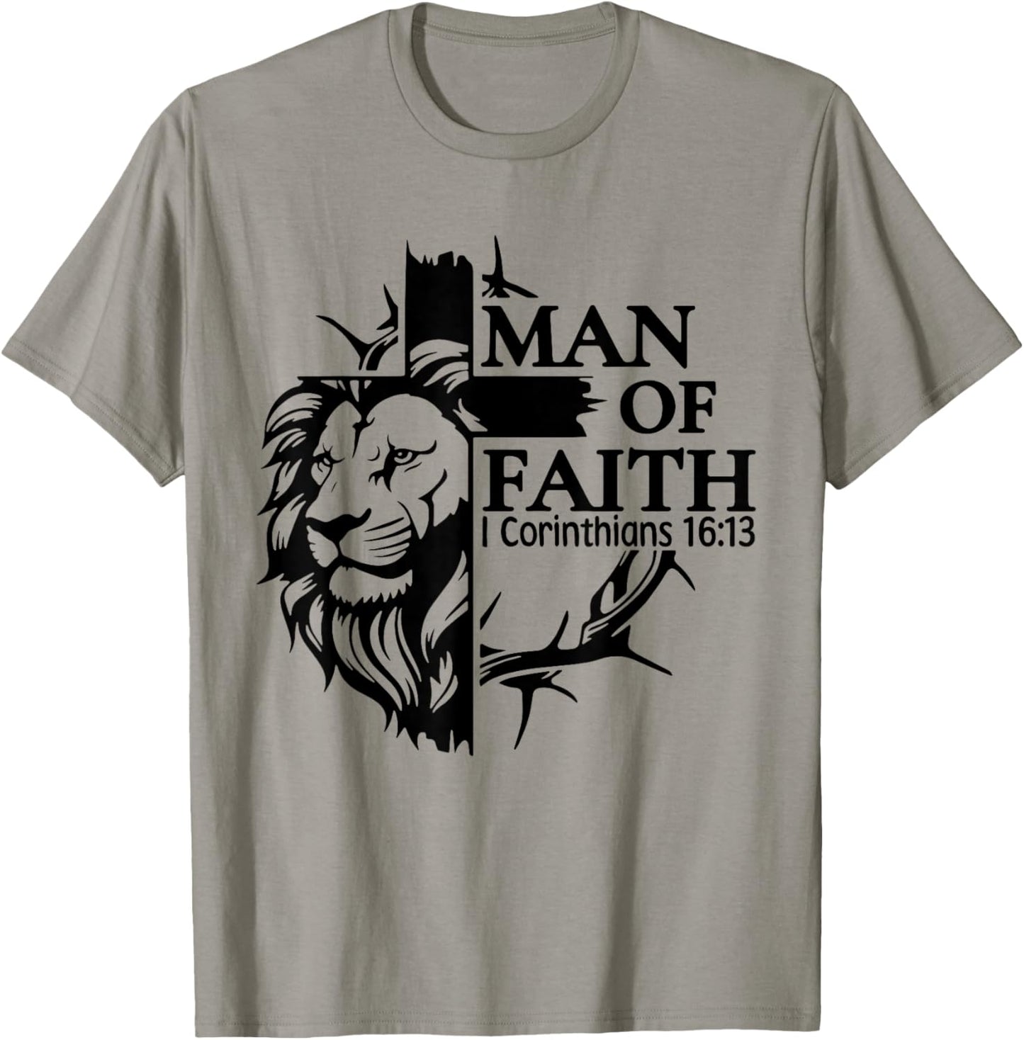 Faith, God, Religious, Man of Faith, Believe, Faith Cross T-Shirt - T-Shirt | Sand