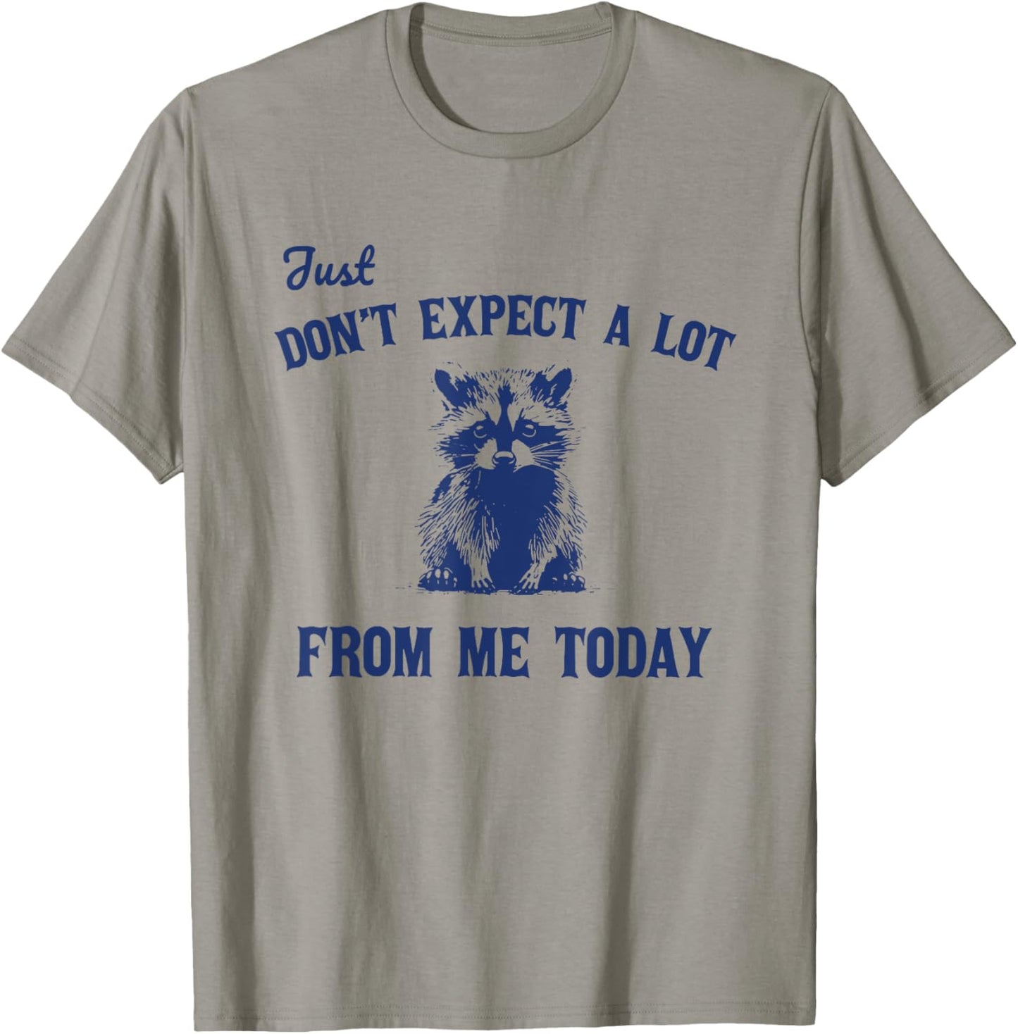 Just Don't Expect A Lot From Me Today Funny Raccoon T-Shirt - T-Shirt | Sand