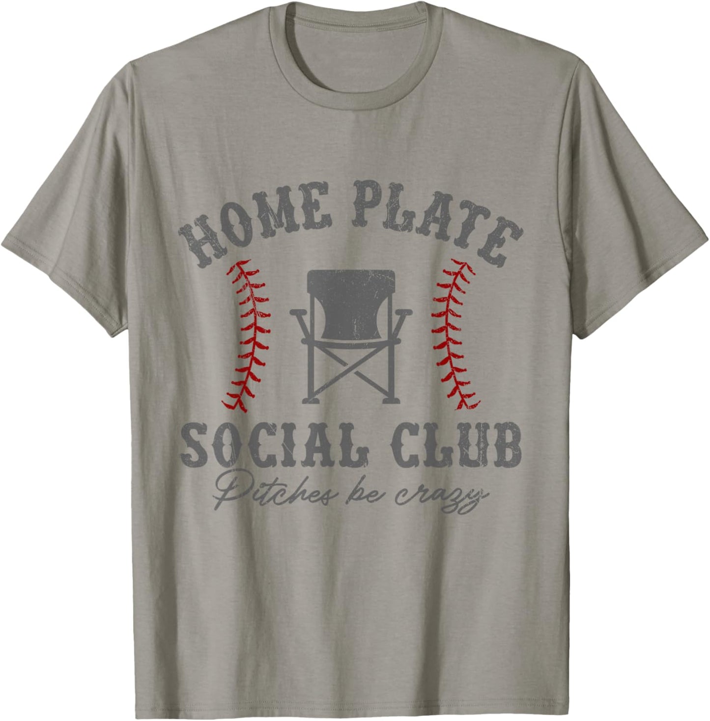 Home Plate Social Club Pitches Be Crazy Baseball T-Shirt - T-Shirt | Sand