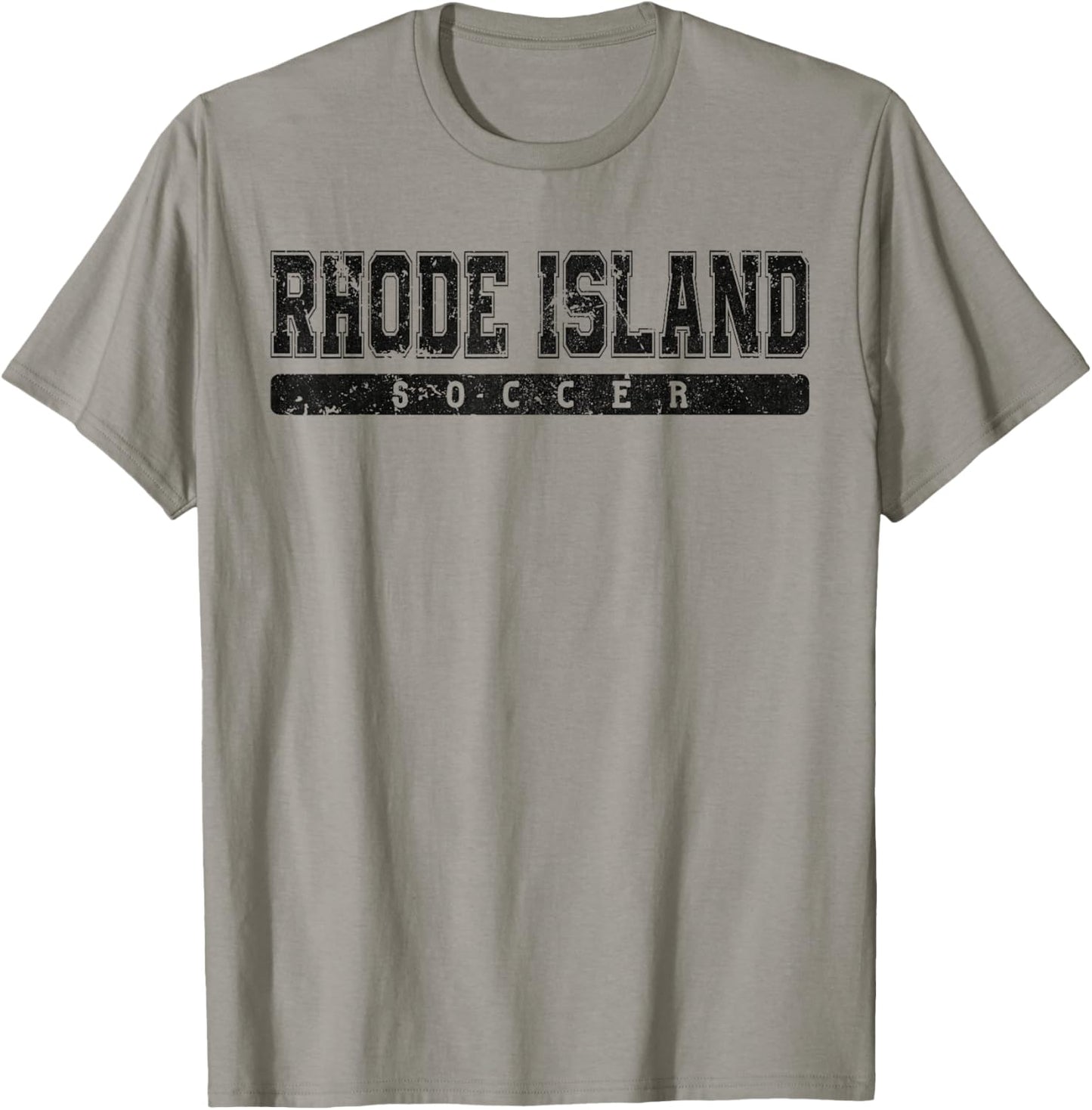 Rhode Island Soccer Black Vintage Text T-Shirt - T-Shirt | Sand