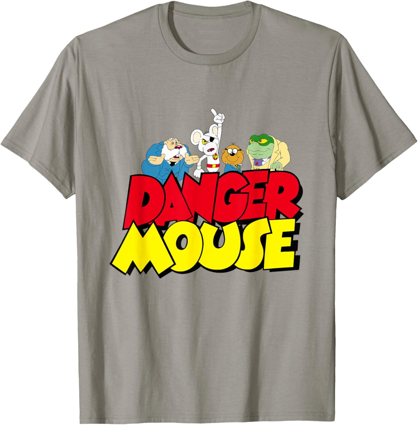 Danger Mouse Logo With Characters T-Shirt - T-Shirt | Sand