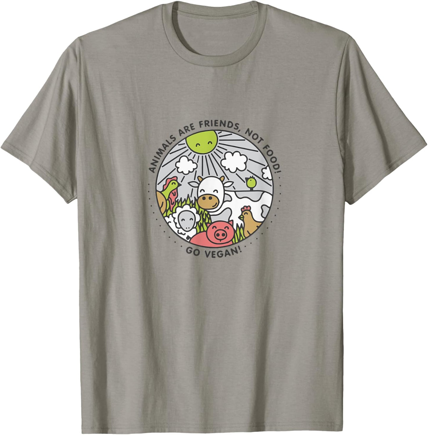 Animals Are Friends Not Food Vegan Shirt T-Shirt - T-Shirt | Sand