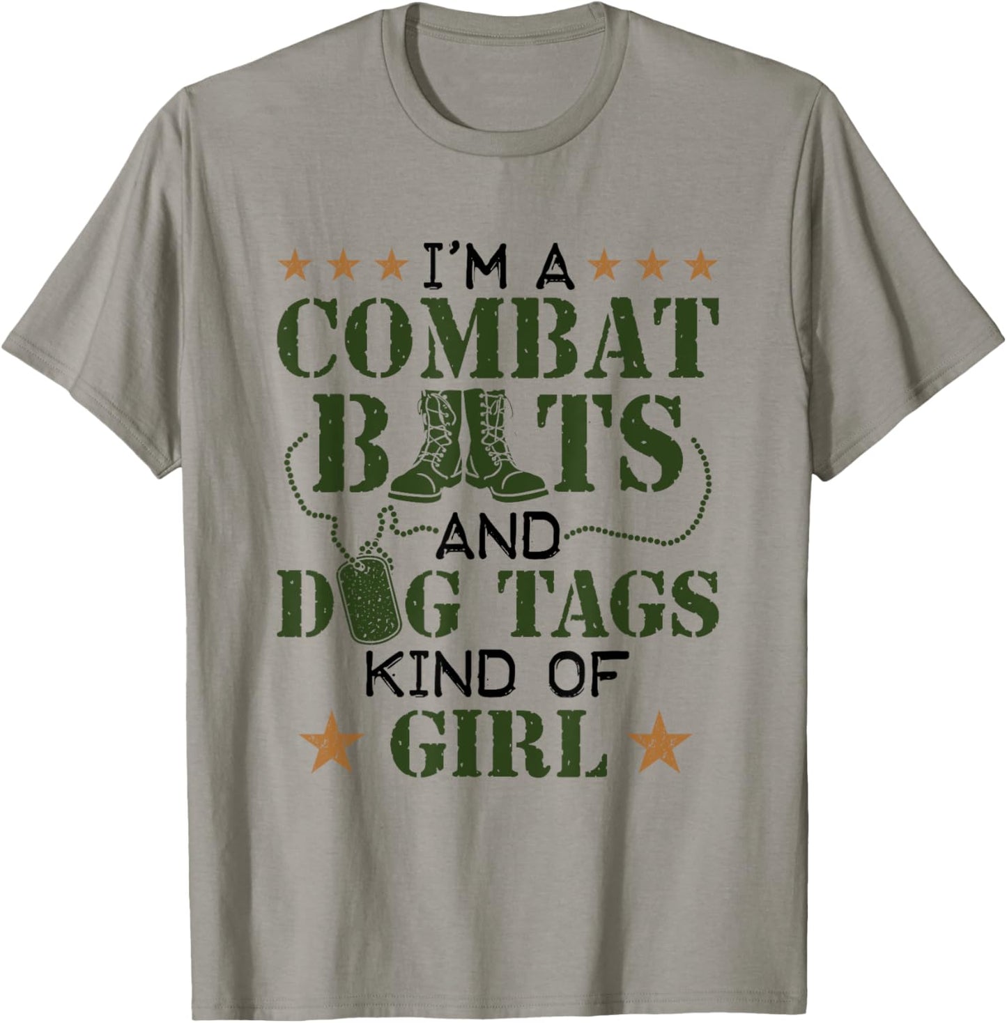 Women Military Veteran Combat Boots Dog Tags Kind Of Girl T-Shirt - T-Shirt | Sand