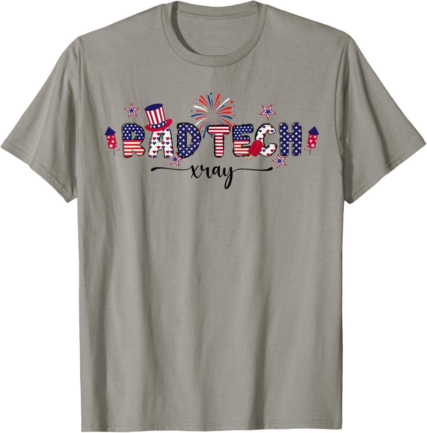 Rad Tech Xray Radiology Fireworks 4th Of July T-Shirt - T-Shirt | Sand