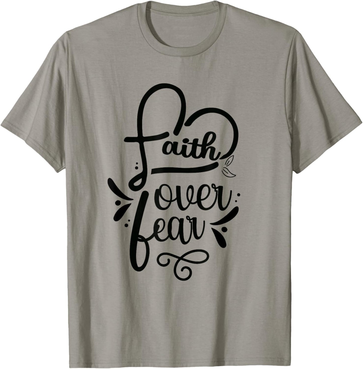Faith Over Fear Lord Jesus Religious Bible T-Shirt - T-Shirt | Sand