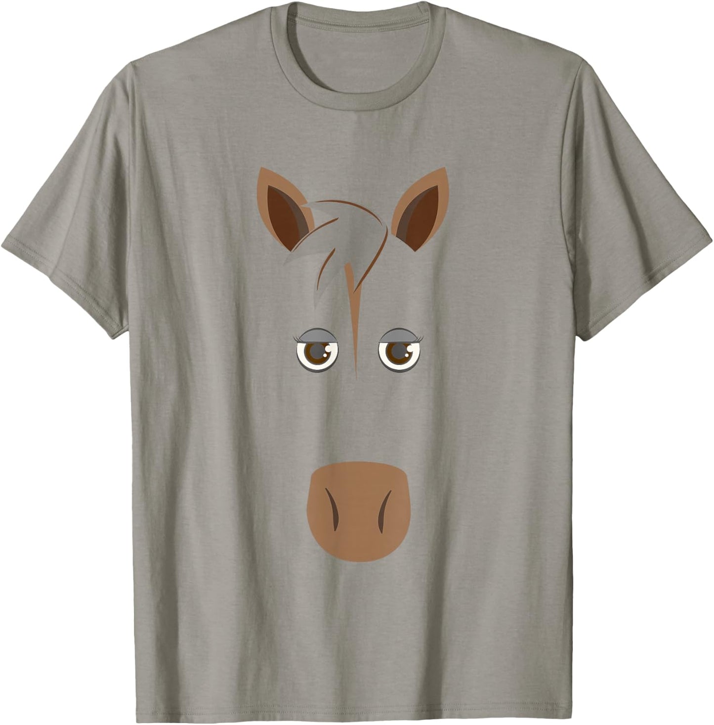 Funny Horse Face , Halloween Face Costume T-Shirt - T-Shirt | Sand