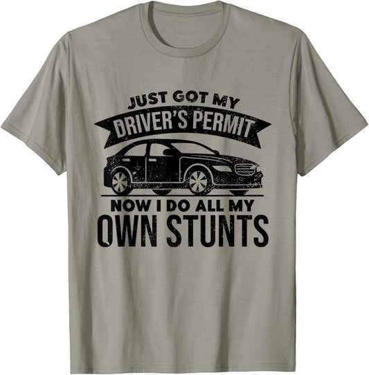 Caution I Just Got My Learners Permit, New Driver Gifts T-Shirt - T-Shirt | Sand