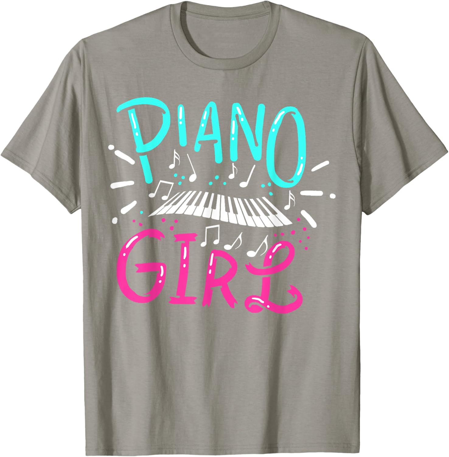 Piano Girl Pianist Music Notes Gift T-Shirt - T-Shirt | Sand