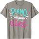 Piano Girl Pianist Music Notes Gift T-Shirt - T-Shirt | Sand