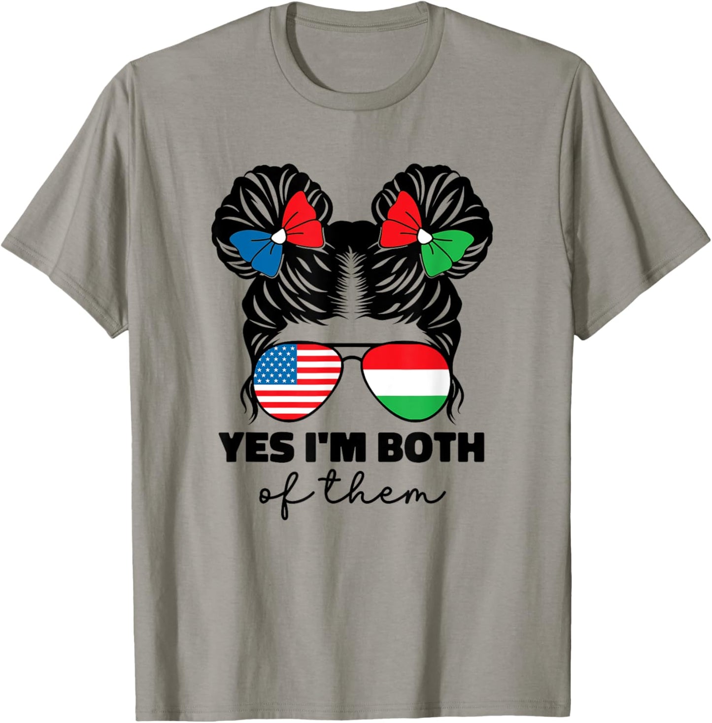 Half Hungarian And American Hungary Flag Magyar Kids Girl T-Shirt - T-Shirt | Sand