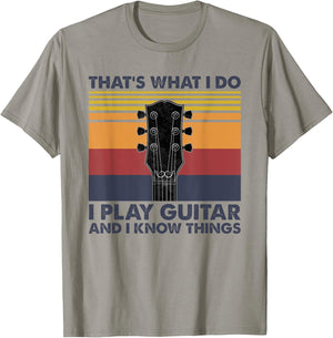 That's What I Do I Play Guitar And I Know Things Vintage T-Shirt - T-Shirt | Sand