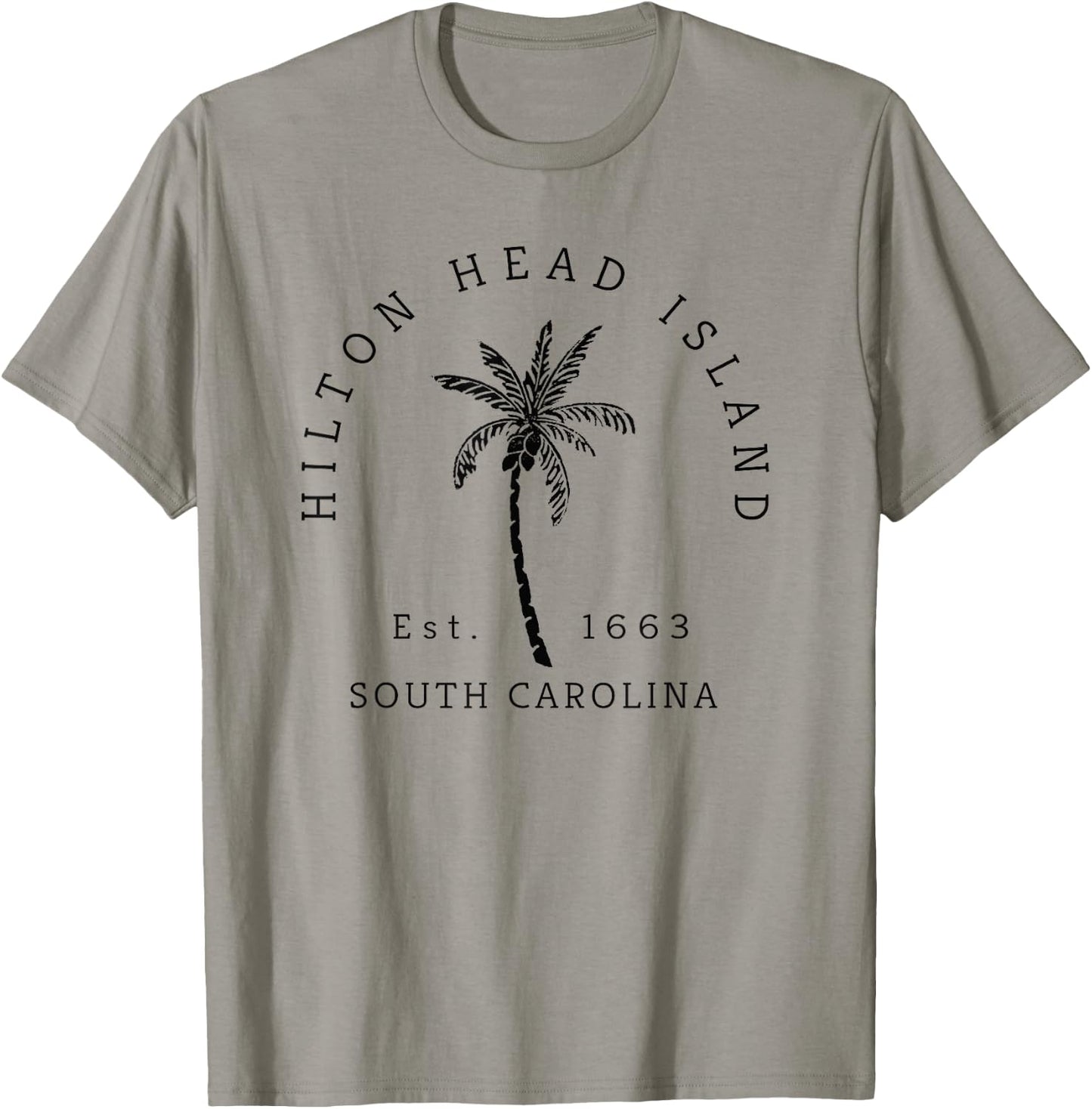 Retro Cool Original Hilton Head Island Palm Tree Novelty Art T-Shirt - T-Shirt | Sand