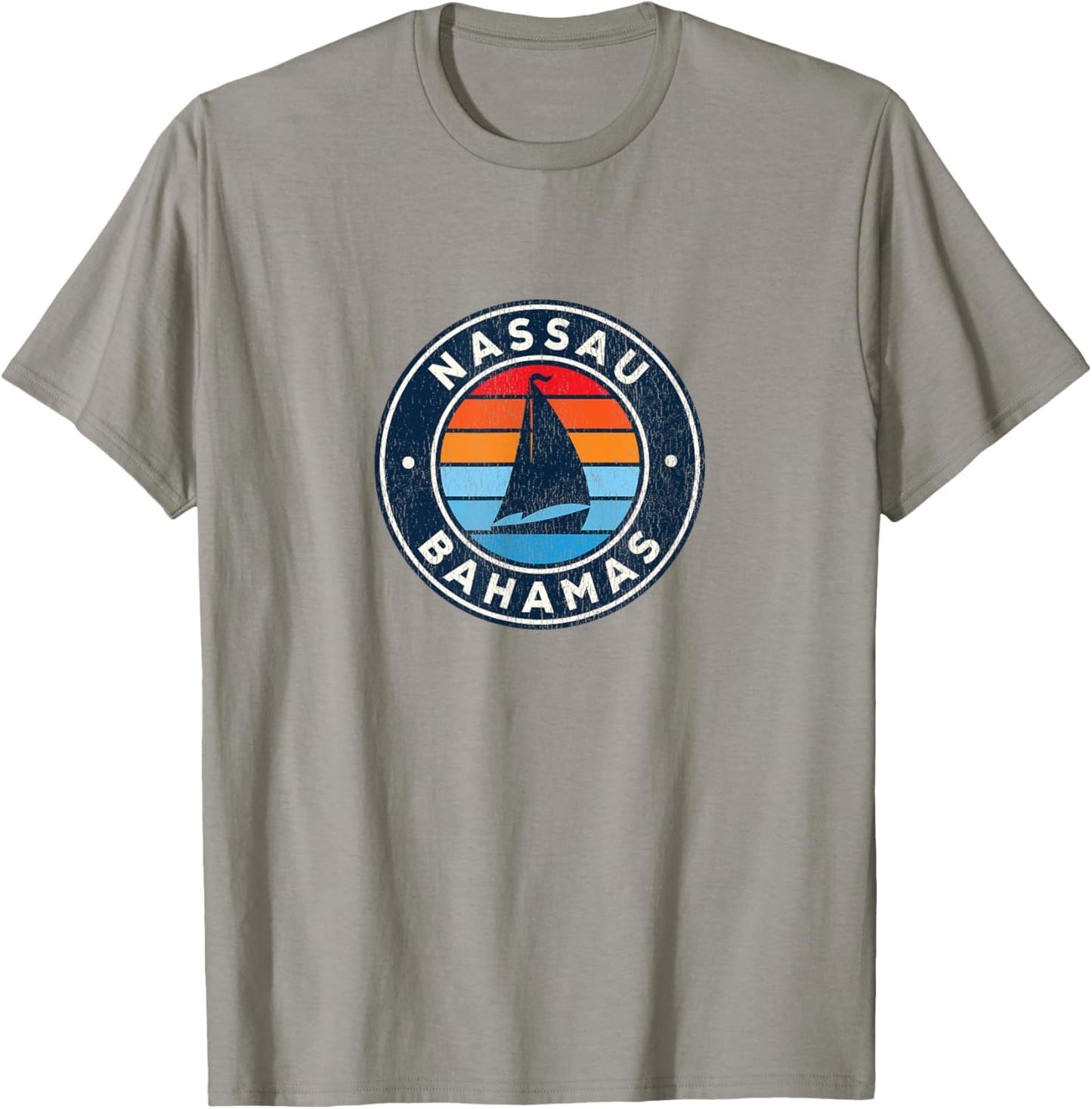 Nassau Bahamas Sailboat Retro 70s T-Shirt - T-Shirt | Sand
