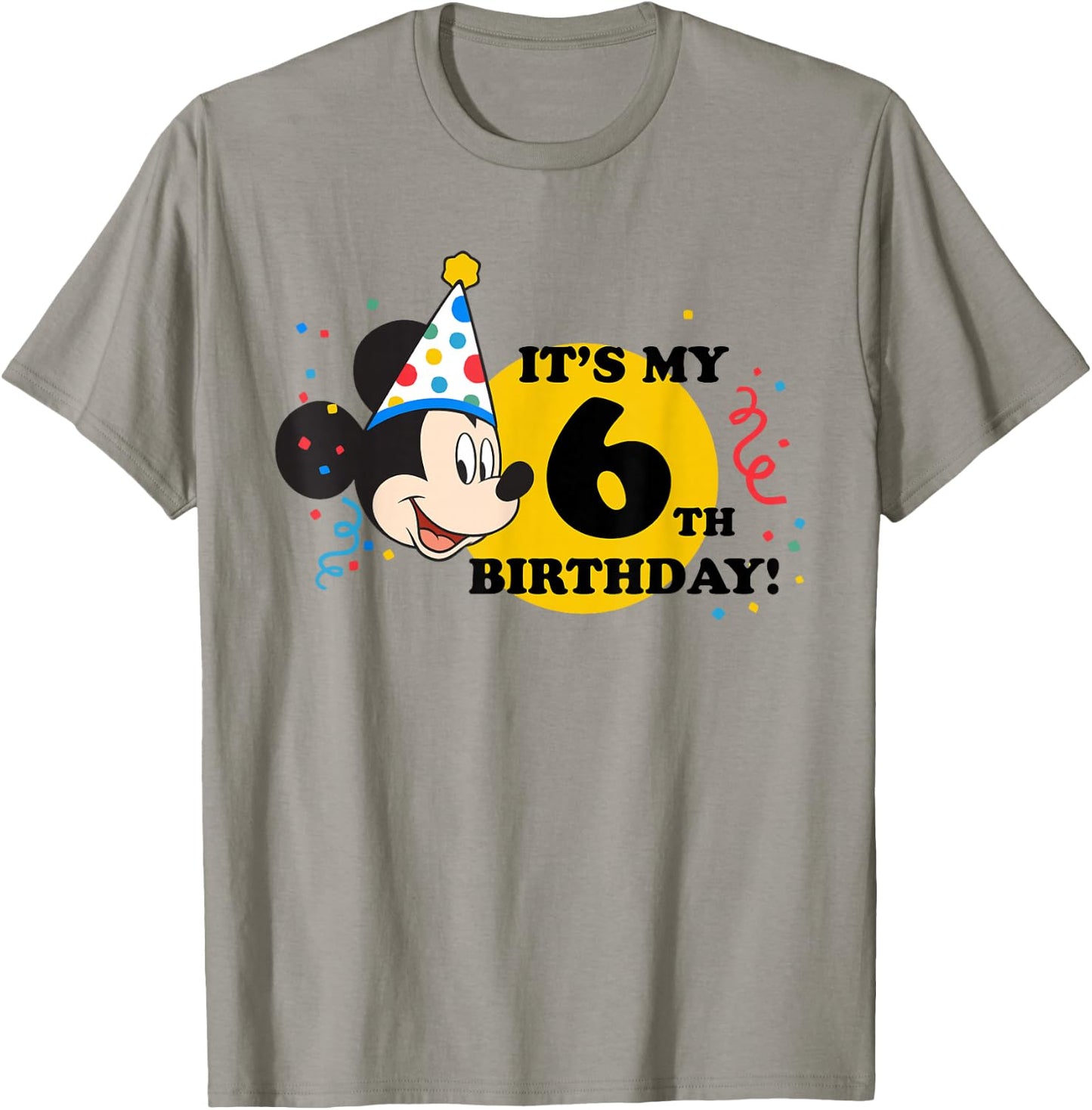 Disney Mickey Mouse 6th Birthday T-Shirt - T-Shirt | Sand
