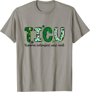 ER Trauma Neuro ICU Nurse Team St Patrick's Day Trauma Nurse T-Shirt - T-Shirt | Sand