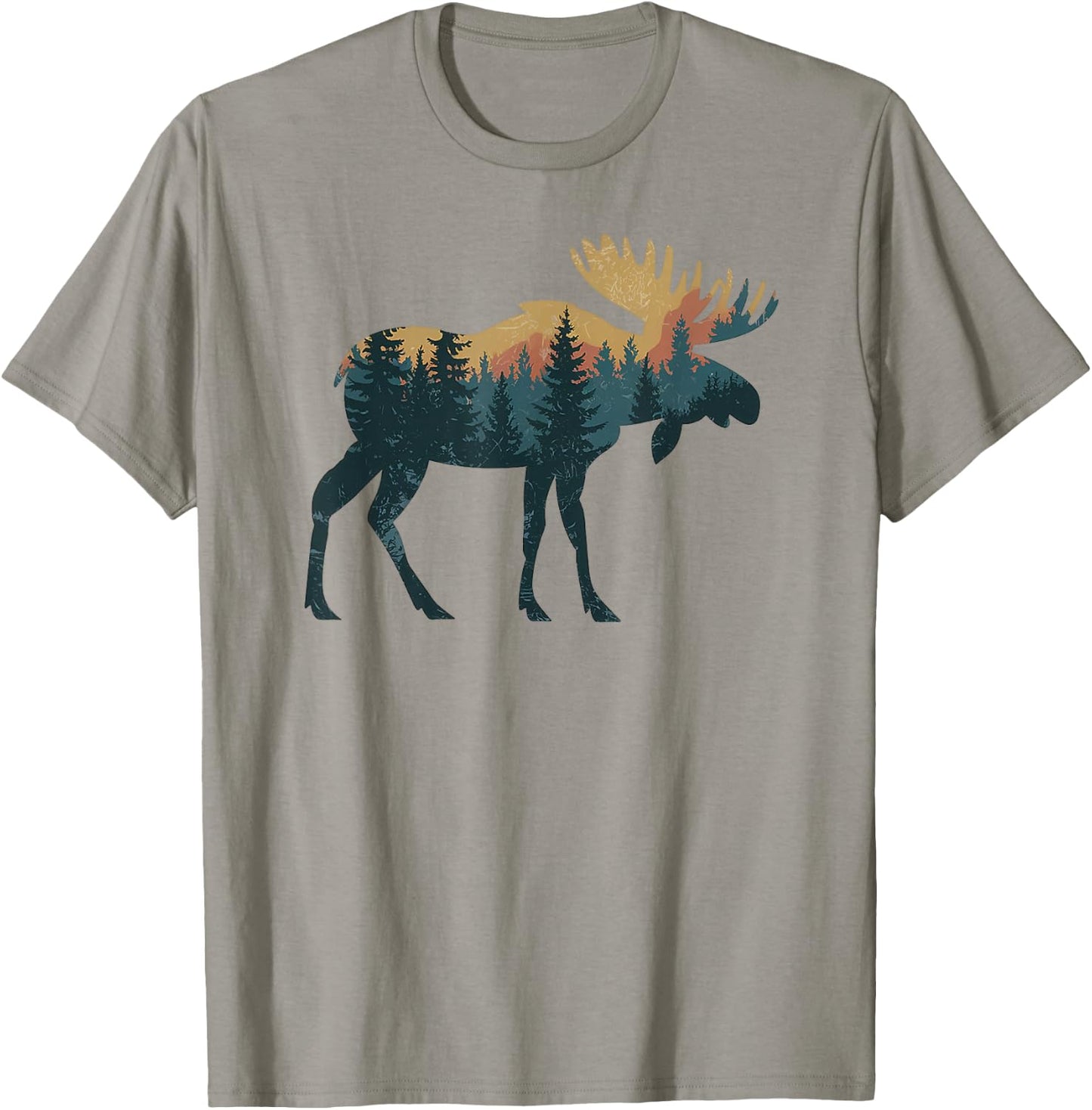 Moose Hunting Hiking Outdoor Camping Forest Men Women Moose T-Shirt - T-Shirt | Sand