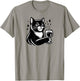 Black Cat With Wine Men Women T-Shirt - T-Shirt | Sand