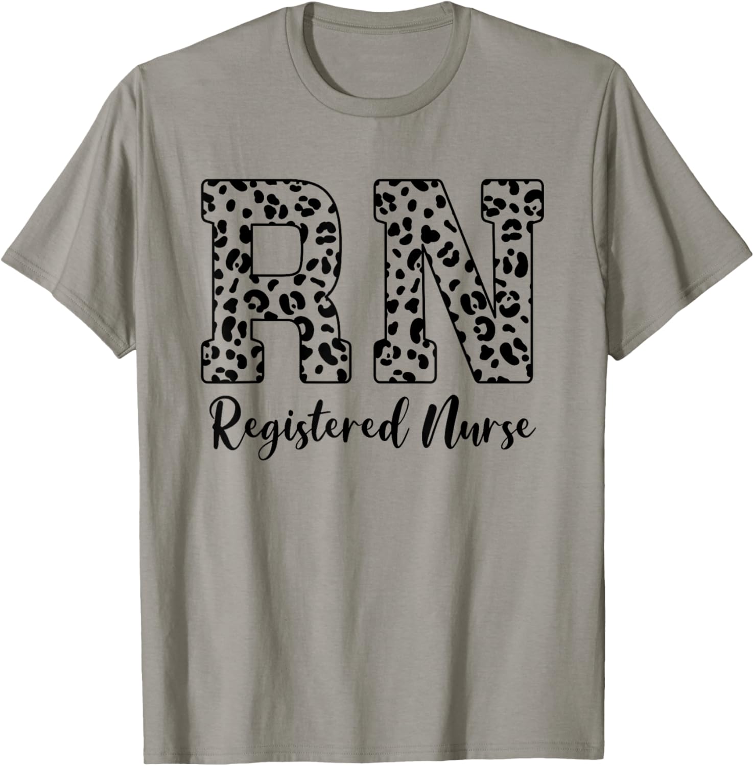 Women Registered Nurse - RN Nursing Leopard Print Nurse Day T-Shirt - T-Shirt | Sand