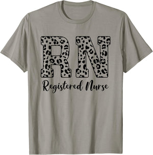 Women Registered Nurse - RN Nursing Leopard Print Nurse Day T-Shirt - T-Shirt | Sand