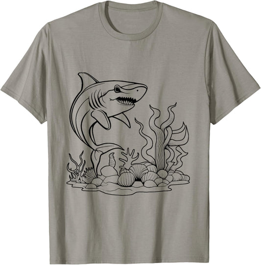 Color the shark and paint it yourself T-Shirt - T-Shirt | Sand