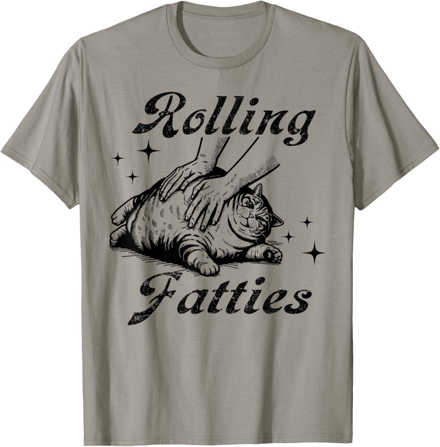 Rolling Fatties Cat Funny Cute Cat Lover Kitten Owner Women Girls Kids T-Shirt - T-Shirt | Sand