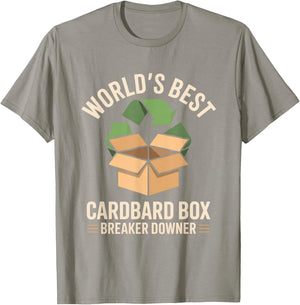 World's Best Cardboard Box Breaker Downer T-Shirt - T-Shirt | Sand