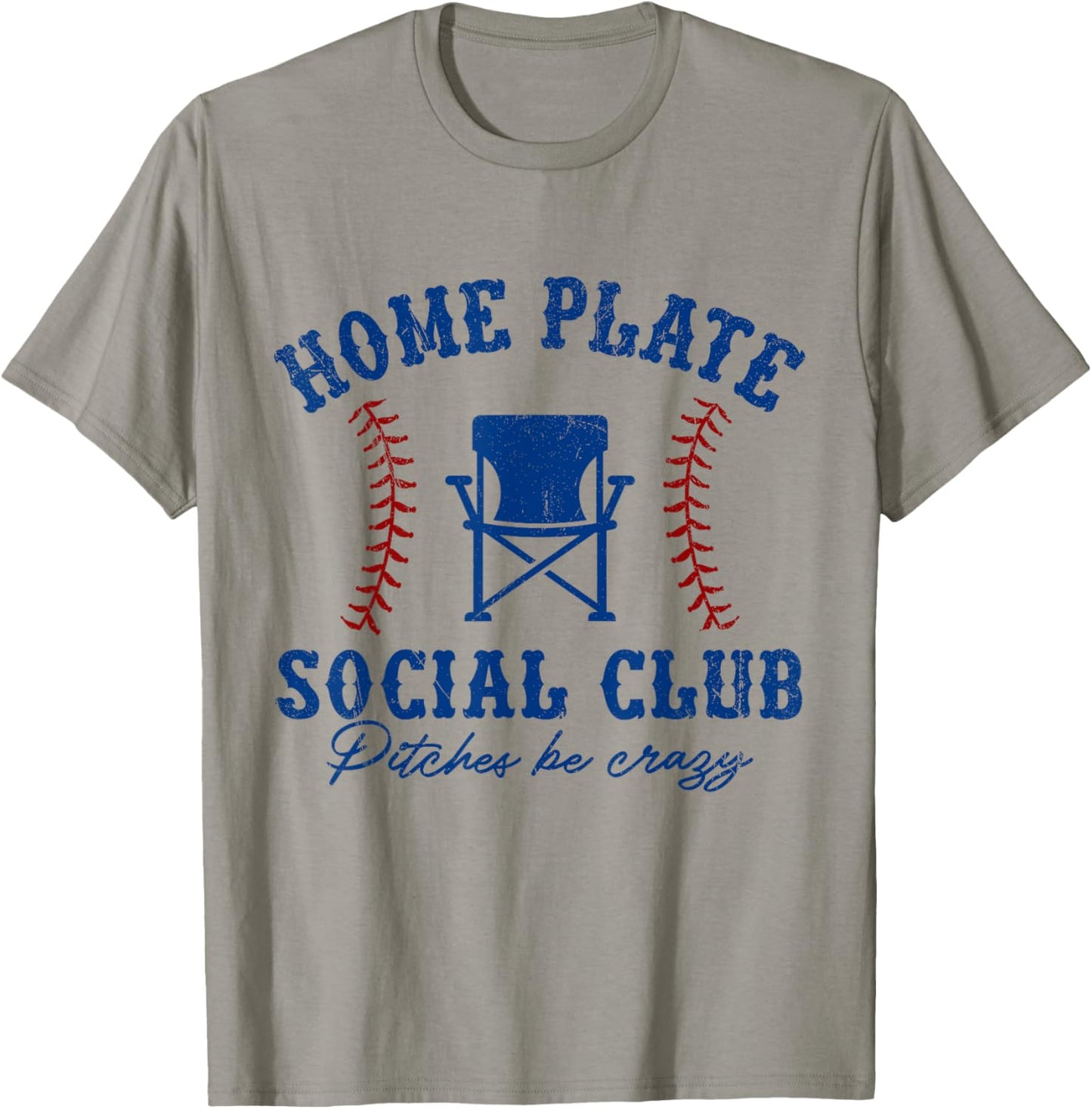 Home Plate Social Club Pitches Be Crazy Baseball T-Shirt - T-Shirt | Sand