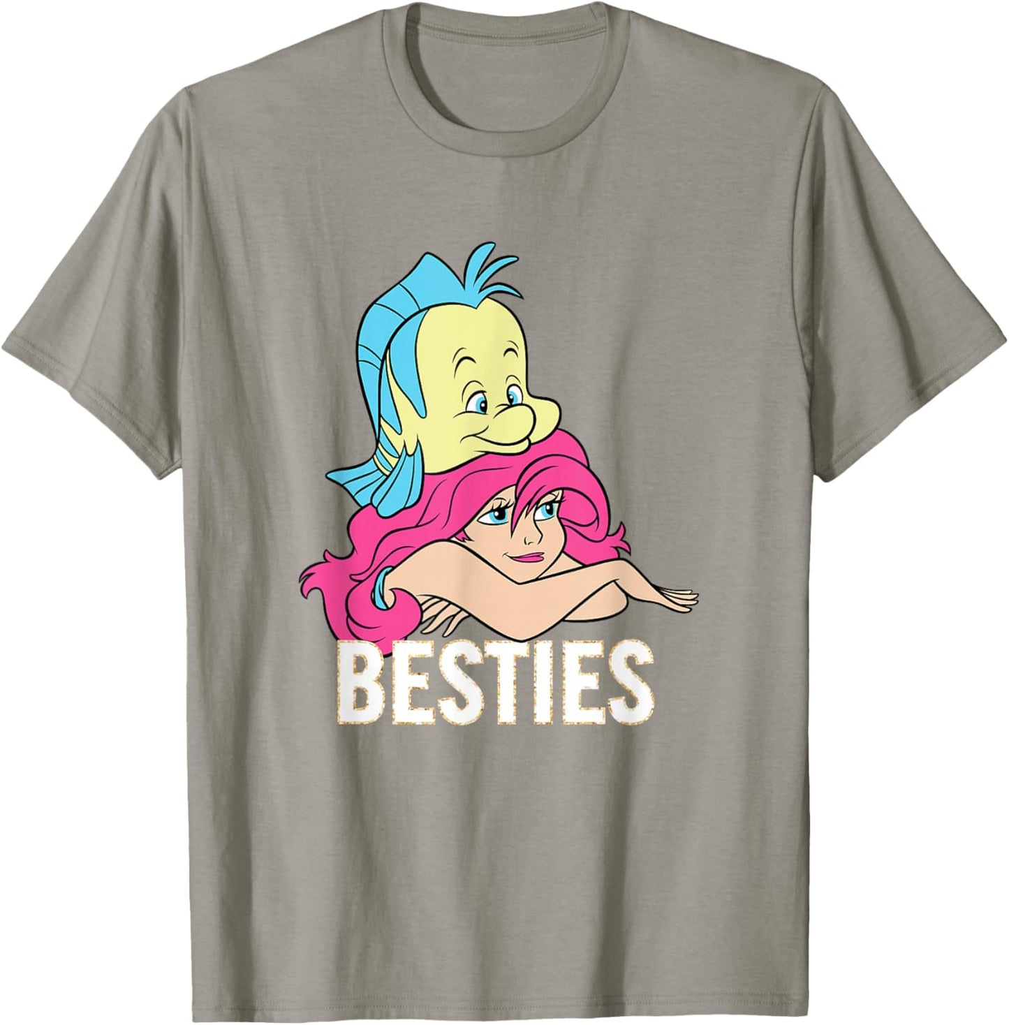 Disney The Little Mermaid Ariel And Flounder Besties Retro T-Shirt - T-Shirt | Sand
