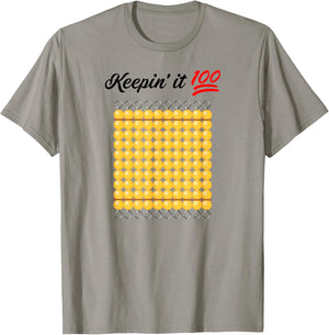 Keepin' it 100 - Montessori Hundred Bead - Funny T-Shirt - T-Shirt | Sand