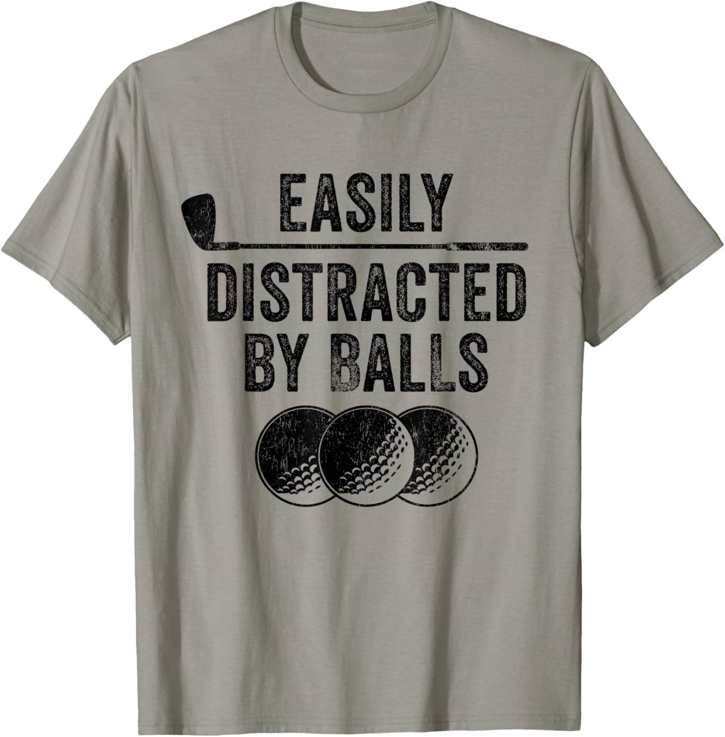 Easily Distracted by Balls Golf Ball Putt Vintage Funny Golf T-Shirt - T-Shirt | Sand