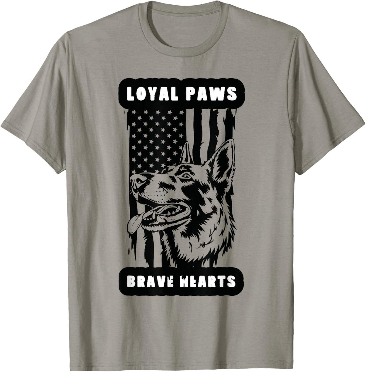 K9 Veteran Military Working Dog USA US Flag K9 Veterans Day T-Shirt - T-Shirt | Sand