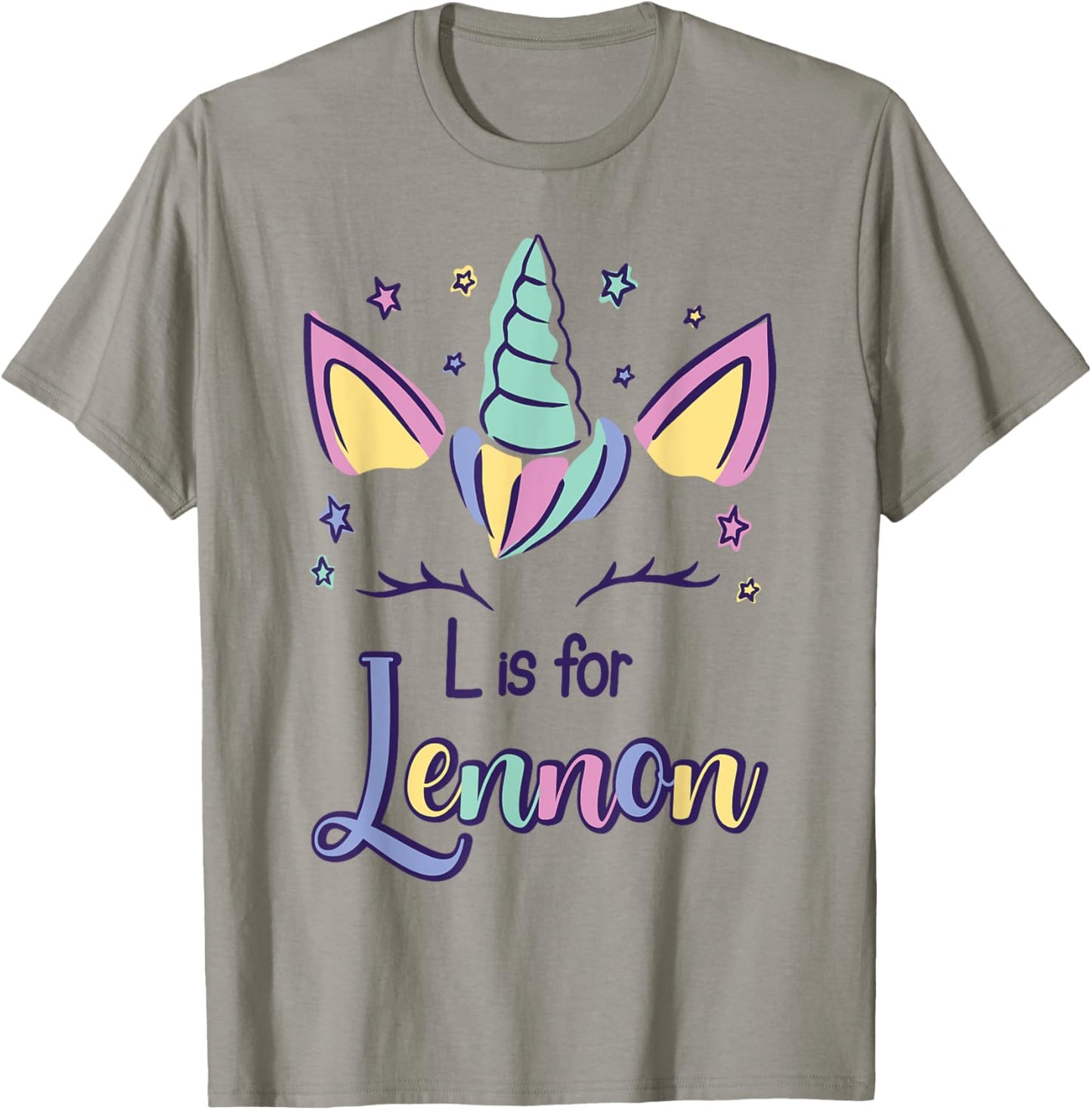 First Name Lennon Personalized L Is For Lennon T-Shirt - T-Shirt | Sand