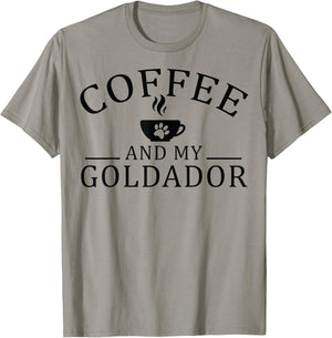 Goldador Dog And Coffee T-Shirt - T-Shirt | Sand