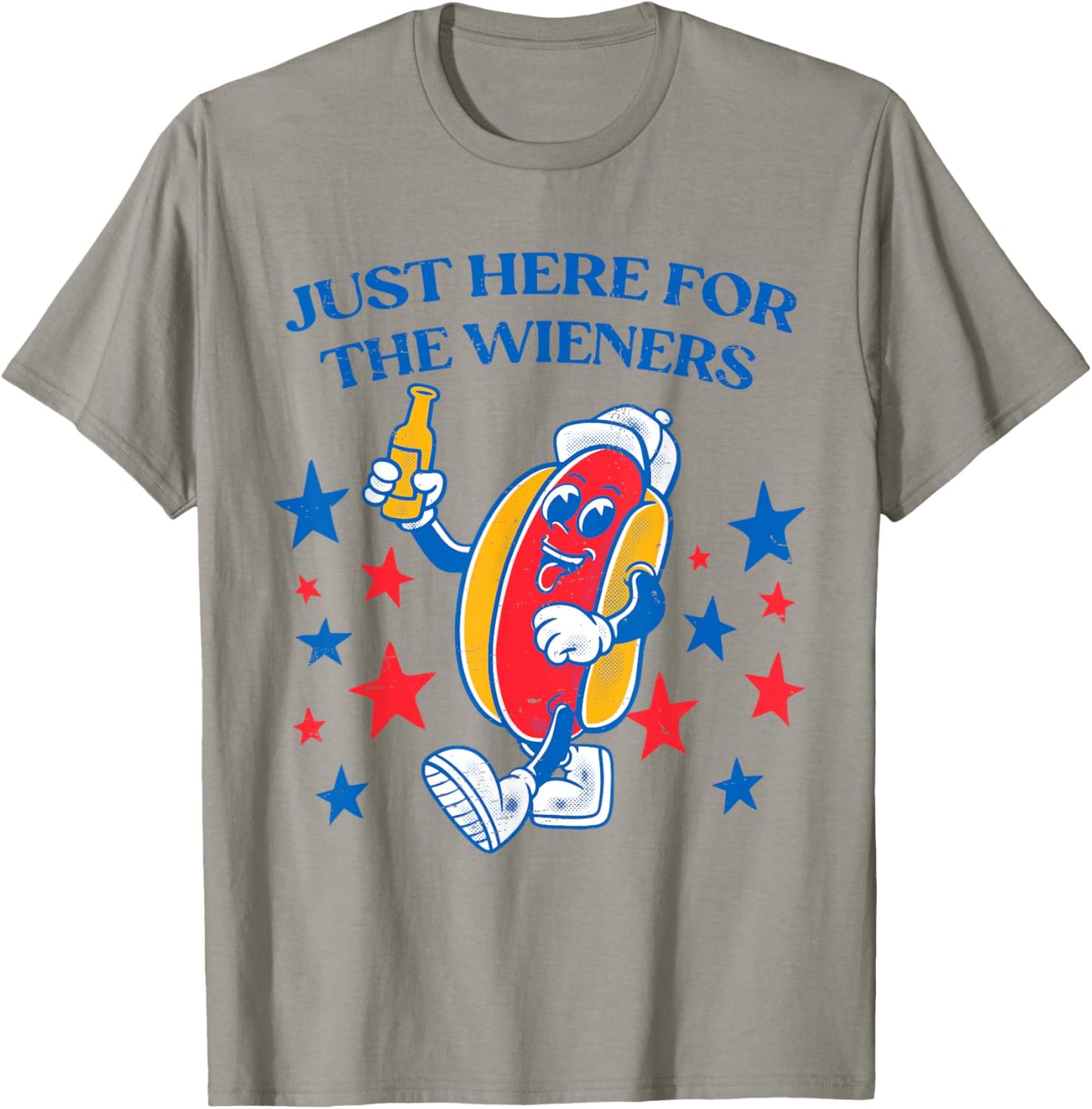I'm Just Here For The Wieners 4th Of July Hot Dog T-Shirt - T-Shirt | Sand