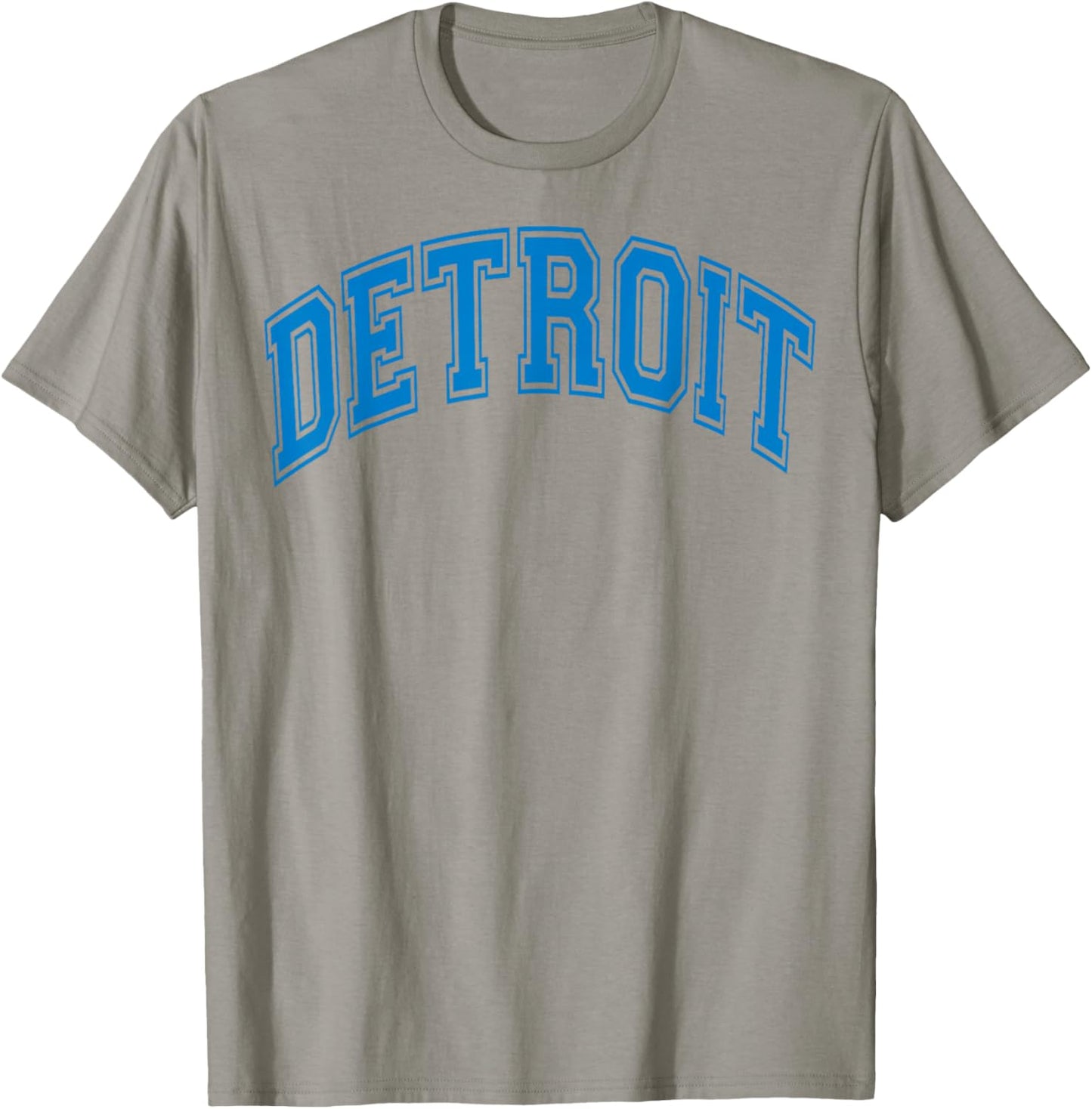 Detroit Blue Retro Vintage Distressed Arched Text T-Shirt - T-Shirt | Sand