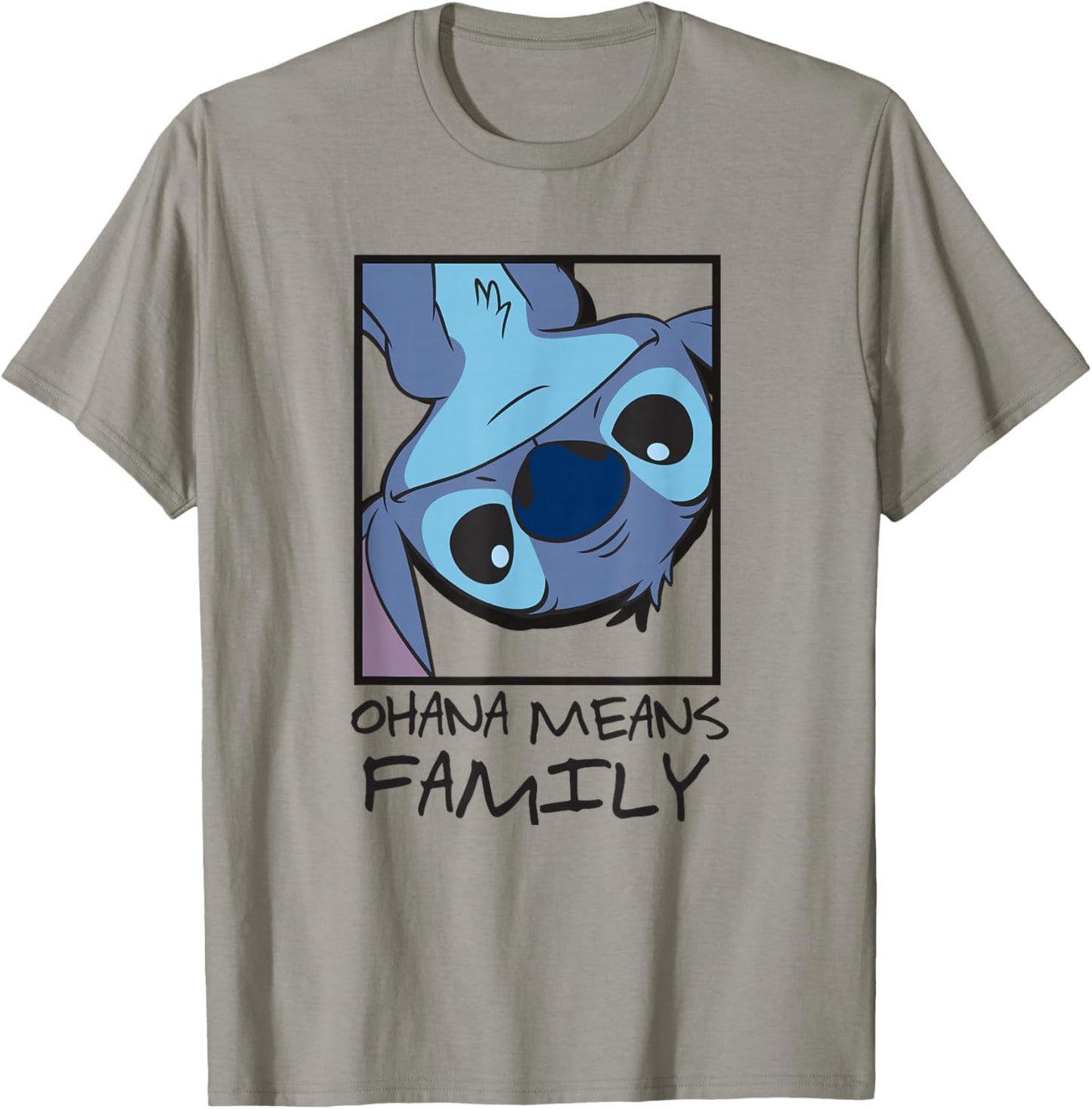 Disney Lilo & Stitch Ohana Means Family Stitch Panel Box T-Shirt - T-Shirt | Sand