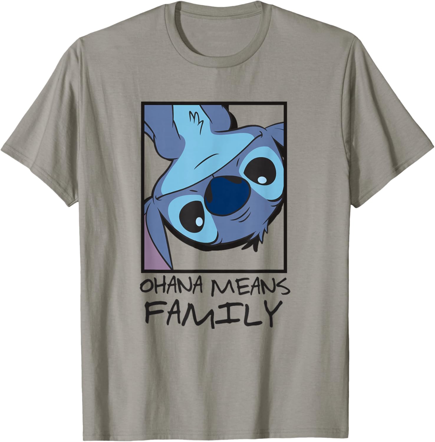 Disney Lilo & Stitch Ohana Means Family Stitch Panel Box T-Shirt - T-Shirt | Sand