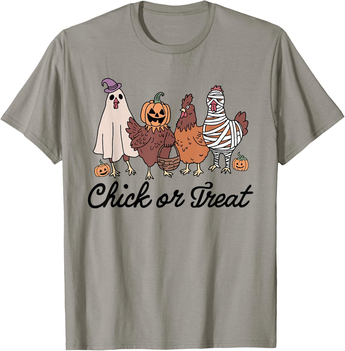Chick Or Treat Halloween Witch Spooky Chicken T-Shirt - T-Shirt | Sand