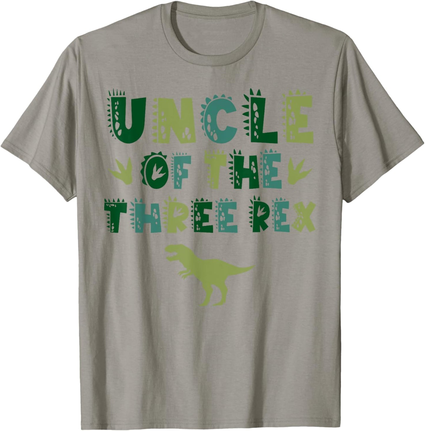 Uncle Of The Three Rex Birthday Shirts Dinosaur Family T-Shirt - T-Shirt | Sand