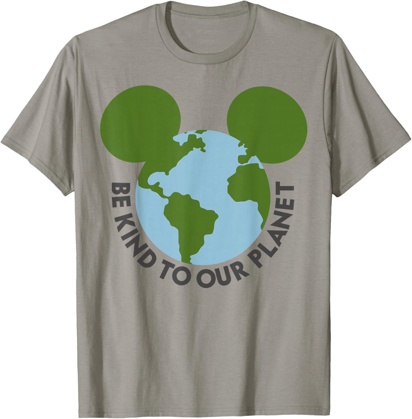 Disney Mickey & Friends Mickey Be Kind To Our Planet Globe T-Shirt - T-Shirt | Sand
