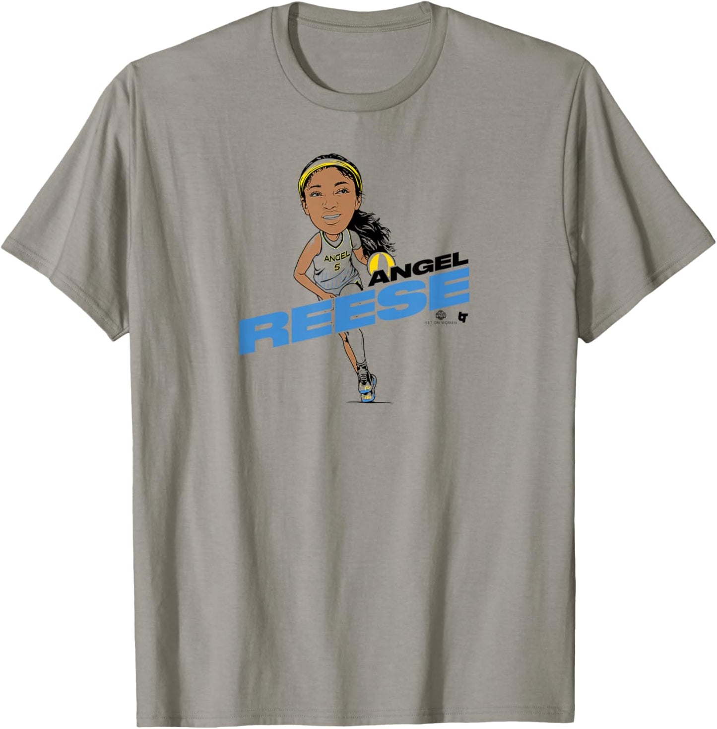 BreakingT Angel Reese Caricature Chicago Basketball T-Shirt - T-Shirt | Sand