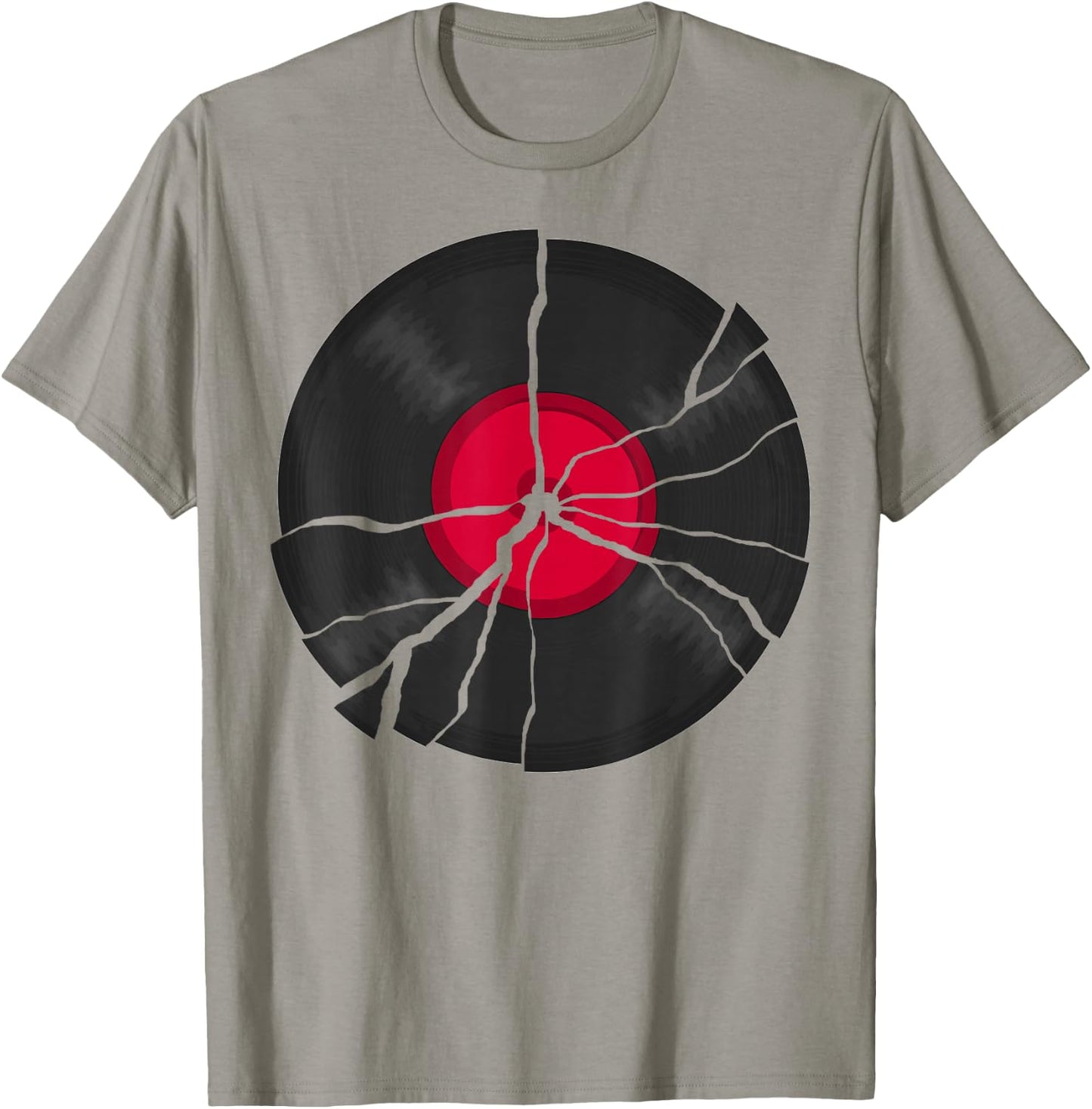 Broken Retro Vinyl Lp Music Record T-Shirt - T-Shirt | Sand