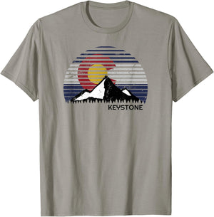Keystone, Colorado x CO Flag Mountain Top T-Shirt - T-Shirt | Sand