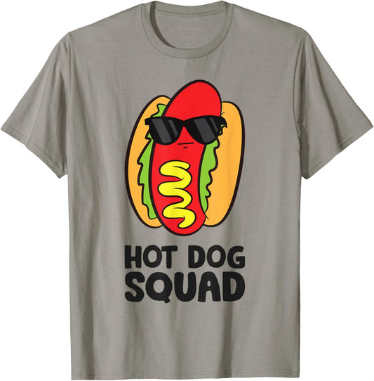 Hot Dog Squad Funny Hotdog T-Shirt - T-Shirt | Sand