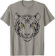 Tiger Orange Tiger Print Face Tiger Head T-Shirt - T-Shirt | Sand
