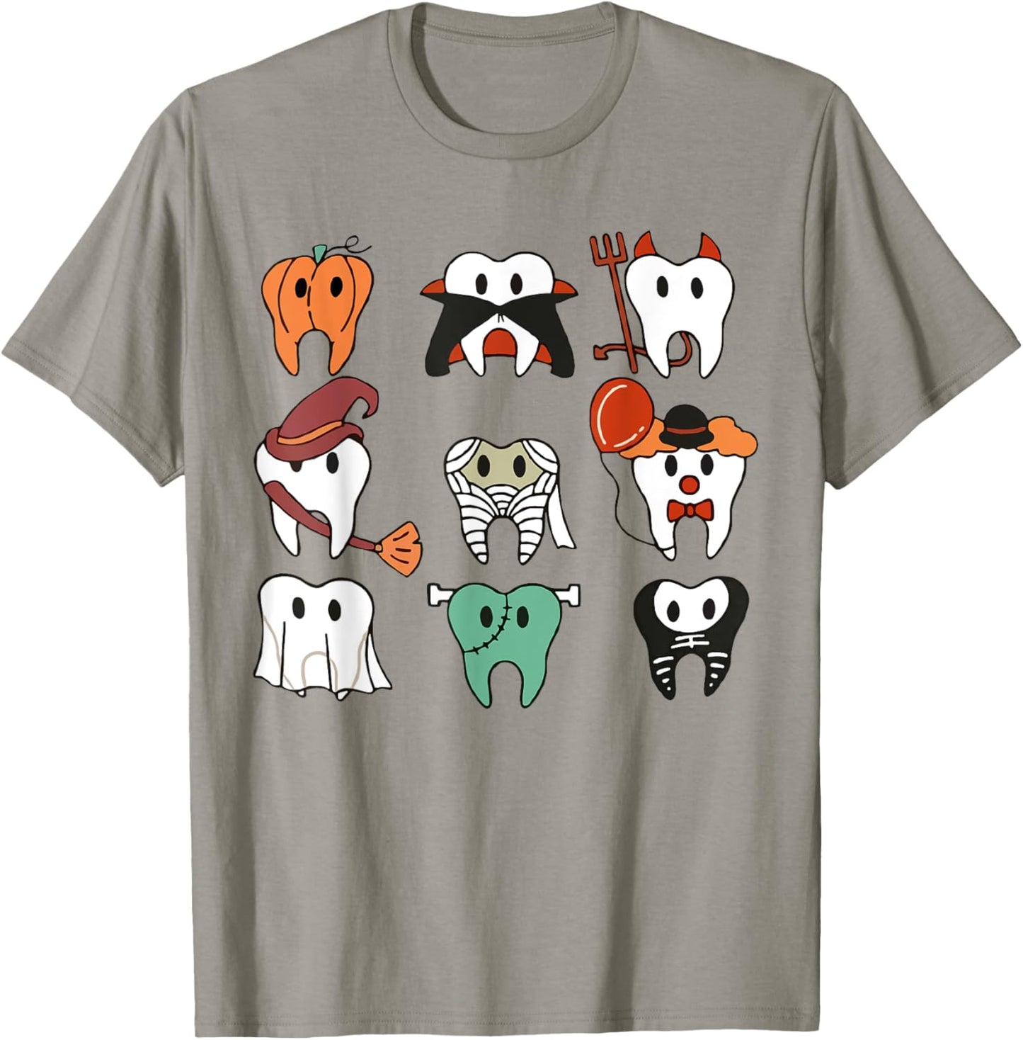 Funny Dental Halloween Dentist Hygiene Ghost Spooky Season T-Shirt - T-Shirt | Sand